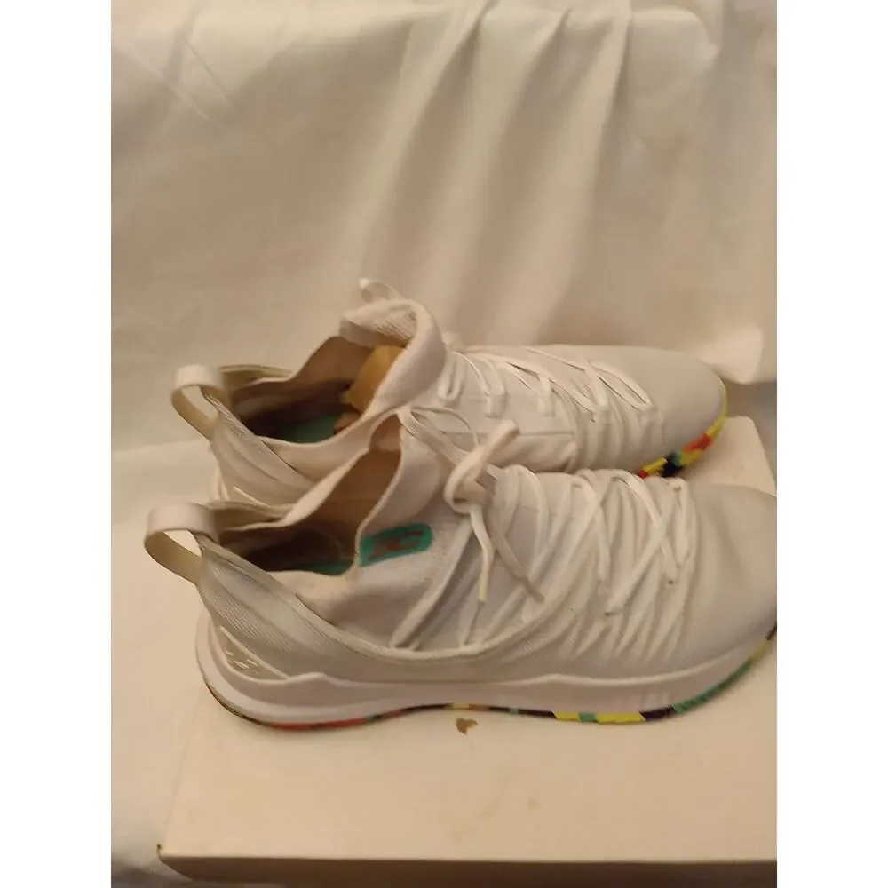 Under Armour Men's 14 Curry 5 Confetti Shoes White Athletic Sneaker 3020657-109
